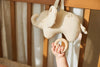 Peluche musicale éléphant beige Jollein avec anneau en bois – jouet d’éveil et déco chambre bébé