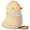 Peluche poussin Petit Maileg crème avec collerette fleurie et pattes cuivrées