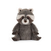 Peluche raton laveur gris doux avec visage réaliste et queue rayée
