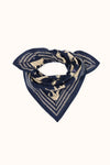 Grand ou petit foulard coton bleu nuit imprimé animaux Pongo Milky Way Apaches Collections