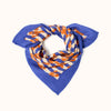 Grand ou petit foulard coton bleu rayé imprimé orange Homard Sébastien Apaches Collections