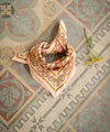 Foulard Mina rose poudré Bellemme – foulard fleurs coton, accessoire cheveux et cou femme et enfant