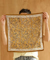 foulard femme fleuri moutarde scarlett gold foulard bohème chic carré cheveux cou 50x50 100x100 cm