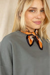 Petit foulard Lalavido Pistil Bombay Apaches Collections viscose motif floral terracotta