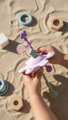 jouet sensoriel bébé silicone violet pastel jouet d’éveil bébé anneau de dentition motricité fine dès 10 mois