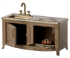 Petit meuble de cuisine beige foncé pour souris Maileg.
