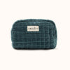 Trousse de toilette en velours gris bleu Apaches Collections – format familial