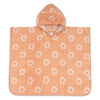 Poncho de bain réversible Jollein Flower en éponge rose pêche avec capuche pour bébé et enfant