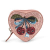 Porte monnaie enfant coeur cerises paillettes Konges Slojd