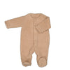Pyjama bébé en moumoute beige Mellipou, combinaison chaude et confortable avec pieds pour l’hiver
