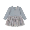 Robe à tutu ballerine, bleu ciel, étoiles multicolore, marque Konges Slojd.