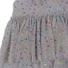Robe à manches courtes et volants en tulle, bleu ciel et étoiles multicolores, marque Konges Slojd.