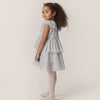 Robe à manches courtes et volants en tulle, bleu ciel et étoiles multicolores, marque Konges Slojd.