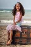 Robe de sirène enfant rose Misty Rose Great Pretenders – déguisement sirène à sequins et jupe tulle