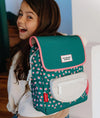 Sac à dos carré Garden Joy Hello Hossy vert avec fleurs roses pour enfants