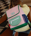 Sac à dos carré Mini Smoothie Hello Hossy rose pastel et vert pour enfants