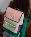 Sac à dos carré Mini Smoothie Hello Hossy rose pastel et vert pour enfants
