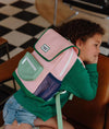 Sac à dos carré Mini Smoothie Hello Hossy rose pastel et vert pour enfants
