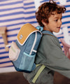 Sac à dos enfant Hello Hossy Mini Sam beige bleu et orange clair