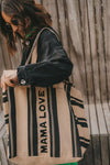sac cabas mama love beige grand sac femme maman tendance fourre tout