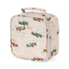 Sac isotherme enfant Konges Sløjd Grand Prix motif voitures course beige