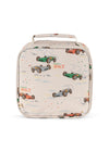 Sac isotherme enfant Konges Sløjd Grand Prix motif voitures course beige