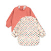 bavoir manches longues bébé imperméable Konges Slojd cœur coloré lot repas bébé