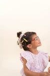Set de 3 barrettes enfant The Cotton Cloud motifs oiseaux et vagues violettes