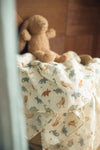 Lot de 3 langes en gaze de coton 70x70 cm Jollein motif Roarsome dinosaures – doux et pratiques pour bébé