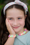 Parure bijoux enfant collier bracelet perles cœurs multicolores