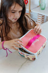 Lunch bag et snack bag Licorne Hello Hossy rose avec motifs licornes fun pour enfants