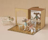 Studio de danse Maileg avec petite sœur et petit frère souris, miroir et barre de danse