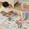 Tapis de jeu enfant avec circuit route train ville et véhicules