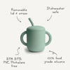 Tasse avec anses et paille en silicone motif fleuri Mushie - sans BPA