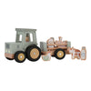 Tracteur avec remorque en bois, collection Little Farm, marque Little Dutch.