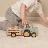 Tracteur avec remorque en bois, collection Little Farm, marque Little Dutch.