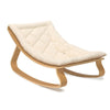 Transat LEVO en bois de hêtre, assise Organic Milk, marque Charlie Crane.
