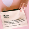 Trousse en coton avec impression humoristique "Définition Maman" – Family Impact Stories