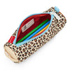 Trousse scolaire Hello Hossy motif léopard avec zip bleu