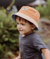 Bob enfant Mini Chestnut Hello Hossy : chapeau tendance en coton, coloris marron et beige, idéal pour protéger les kids du soleil avec style !
