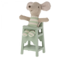 11-4001-01-Chaise haute en bois pour bébé lapin et souris - Mint - Maileg