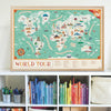 Poster à sticker - 71 stickers (7-12 ans) - Tour du monde - Poppik